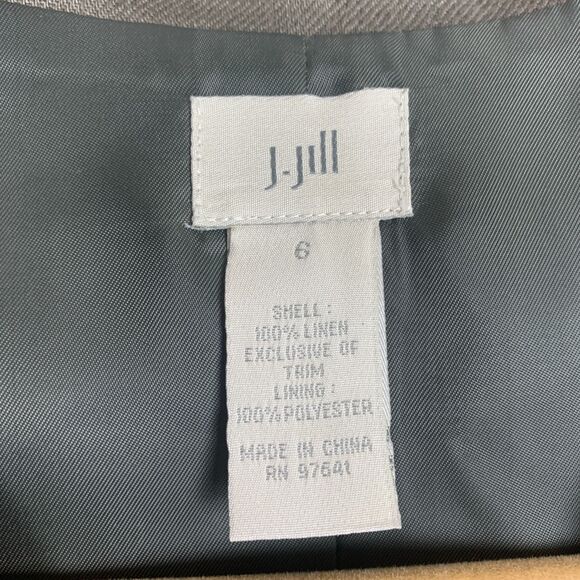 J. Jill 100 % Linen Women’s Blazer Size 6 Taupe Neutral Classic Office Jacket - Picture 3 of 8